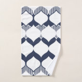 Ornement, abstrait, élégant motif, bleu, blanc (Serviette à main)