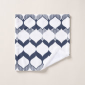 Ornement, abstrait, élégant motif, bleu, blanc (Gant de toilette)