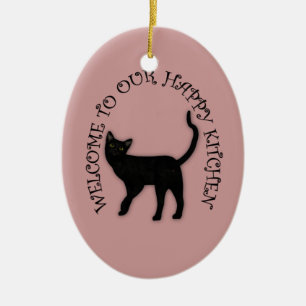 Ornement accrochant heureux de cuisine de chat