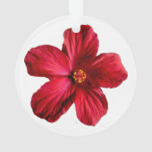 Ornement acrylique Cercle de fleurs Hibiscus rouge (dos)