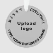 Ornement acrylique Cercle gris de Noël d'affaires (devant)