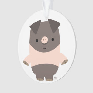 Ornement acrylique cochon cartonné mignon