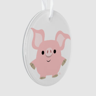 Ornement acrylique cochon de dessin mignon court