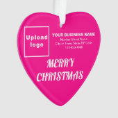 Ornement acrylique Coeur rose de Noël (devant)