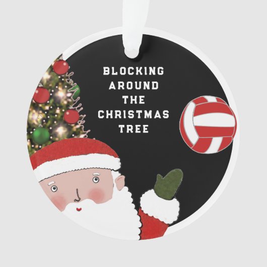 Ornement acrylique collectif de Noël de volleyball (devant)