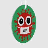 Ornement Acrylique Coronavirus Masqué (devant)