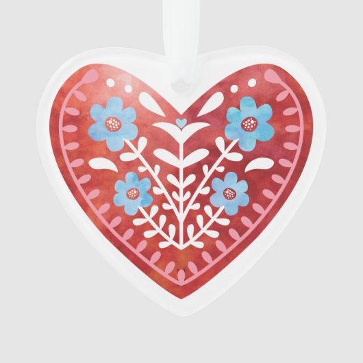 Ornement acrylique d'art populaire scandinave (devant)