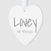 Ornement acrylique date établie Lovey (devant)