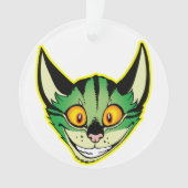 Ornement acrylique de chat de dessin fluorescent (devant)