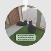 Ornement acrylique de chat noir - Catmas de la moe (dos)