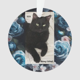 Ornement acrylique de chat noir - Catmas de la moe