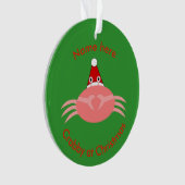 Ornement acrylique de crabe de Noël (devant)