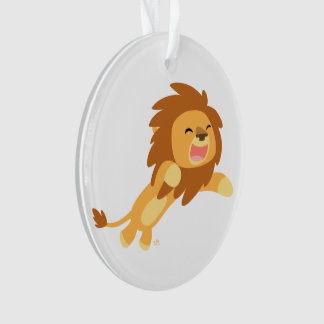 Ornement Acrylique de Lion de joyeux mignon