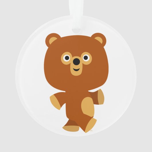 Ornement acrylique de l'ours de caricature asserti (dos)