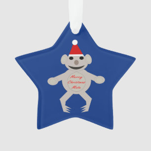 Ornement acrylique de l'ours Koala de Noël austral