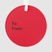 Ornement acrylique de Noël Aqua Dotée Bow (dos)