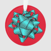 Ornement acrylique de Noël Aqua Dotée Bow (devant)