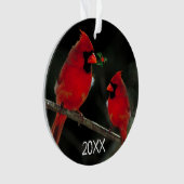 Ornement acrylique de Noël cardinal (devant)