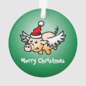 Ornement acrylique de Noël de porc volant (dos)