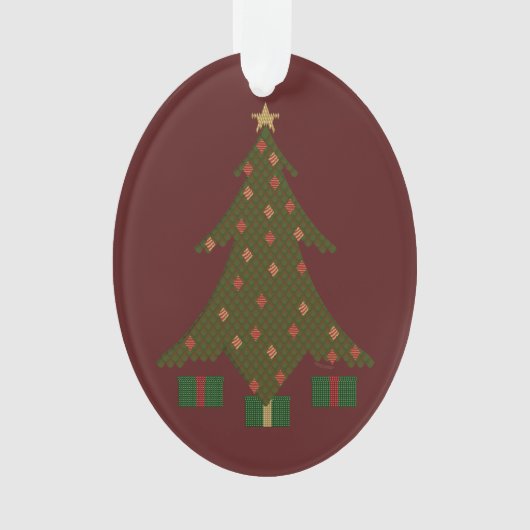 Ornement acrylique de Noël doré (devant)