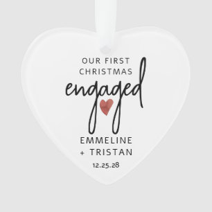 Ornement acrylique de Noël Fiançailles personnalis