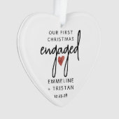 Ornement acrylique de Noël Fiançailles personnalis (devant)