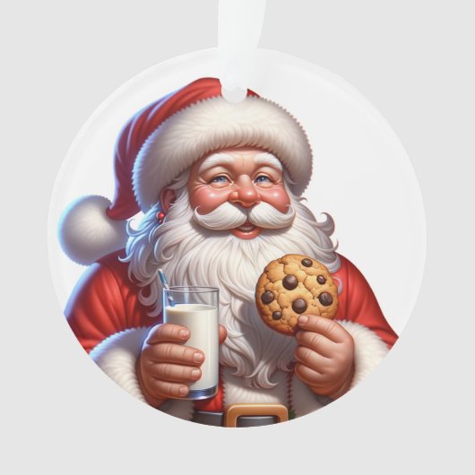 Ornement acrylique de Noël pour biscuits et lait d (devant)