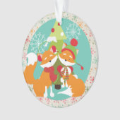 Ornement acrylique de Noël Renard Rouge customisé (devant)