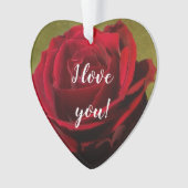 Ornement acrylique de rose rouge texturé (devant)