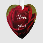 Ornement acrylique de rose rouge texturé (devant)