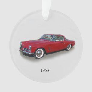 ornement acrylique de voiture classique rouge 1953