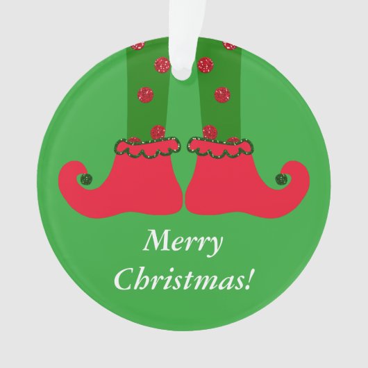 Ornement acrylique des jambes d'elfe de Noël (devant)