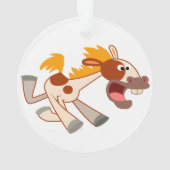 Ornement acrylique du cheval Pinto carton animé (dos)