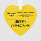 Ornement acrylique du coeur jaune de Noël (dos)