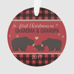 Ornement acrylique du grand-parent en plaid person