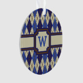 Ornement acrylique du Jacquard de scone de bleuet (devant)