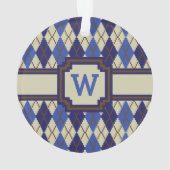 Ornement acrylique du Jacquard de scone de bleuet (dos)