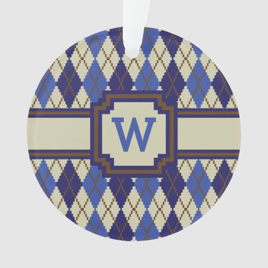 Ornement acrylique du Jacquard de scone de bleuet (devant)