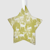 Ornement acrylique étoile cerf vert et blanc (devant)