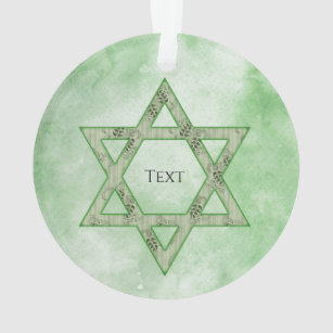 Ornement acrylique étoile juive verte