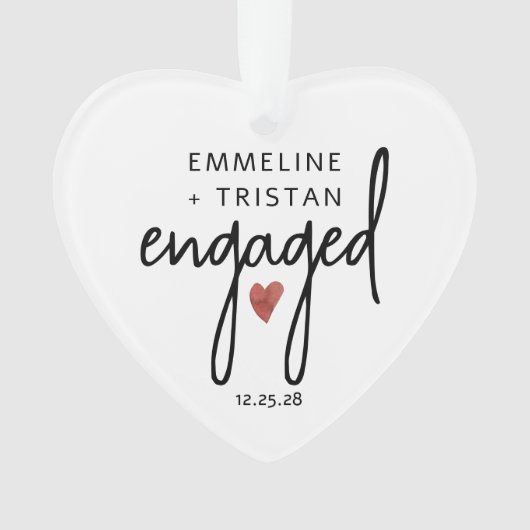 Ornement acrylique Fiançailles personnalisé (devant)