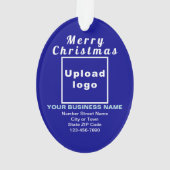 Ornement acrylique ovale bleu Noël d'affaires (dos)