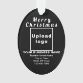 Ornement acrylique ovale noir de Noël (devant)