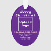 Ornement acrylique ovale violet de Noël d'affaires (dos)