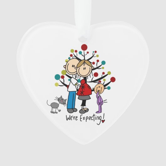 Ornement acrylique pour fille de couple d'attente (devant)