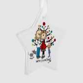 Ornement acrylique pour garçon de couple attendu (devant)