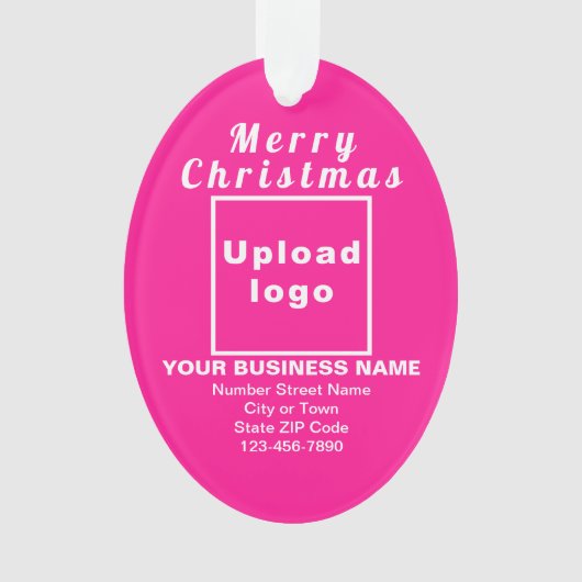 Ornement acrylique rose de Noël d'affaires (devant)