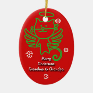 Ornement adorable de grand-parent d'ange de Kitty