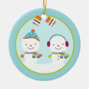 Ornement adorable Snowman et Mittens