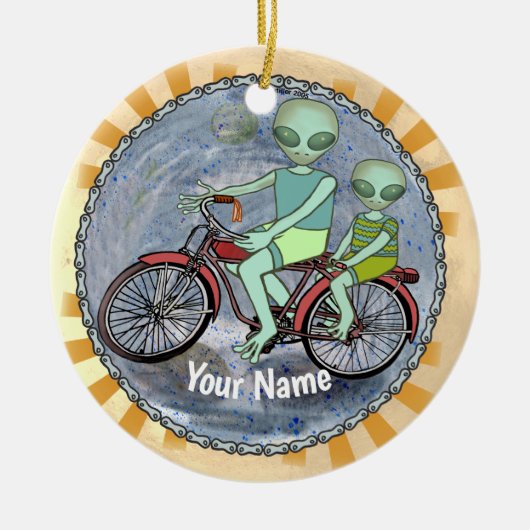 Ornement Alien à vélo (Devant)